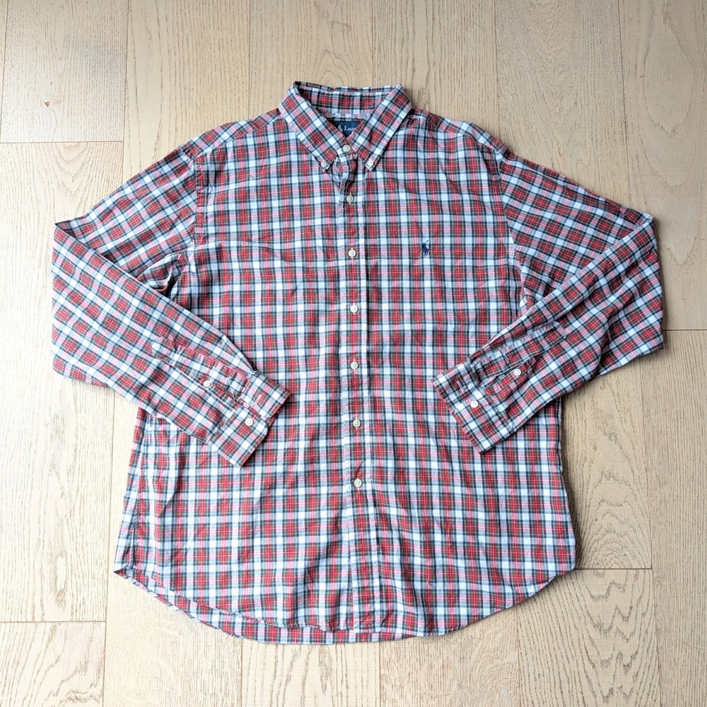Ralph Lauren Mens XL Plaid Button Down Long Sleeve‎ Shirt
